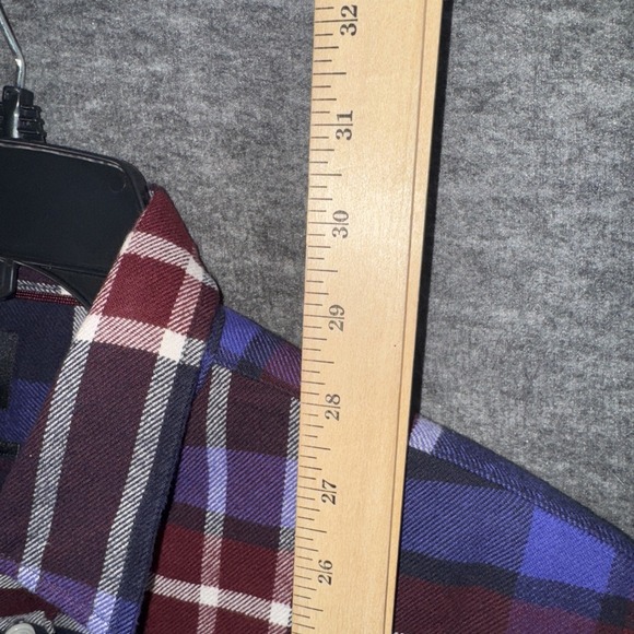 Boss By Hugo Boss Liam Regular Fit Plaid Flannel Button-Up Shirt Purple Sz L NEW - Picture 8 of 10